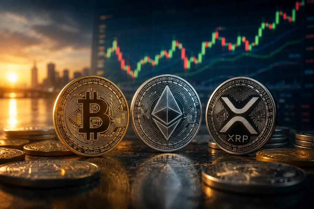 Bitcoin Ethereum XRP tunnelma kääntyy nousujohteiseksi