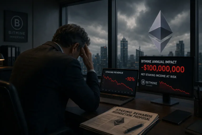 Ethereum staking-palkkiot uudelleenohjauspäätös laskee Bitmineen tuloja