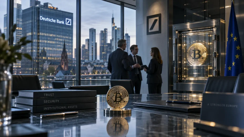 Deutsche Bank aloittaa bitcoin-säilytyksen turvakassaholvissa Frankfurtin pääkonttorissa